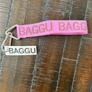 BAGGU Pink Logo Keychain
